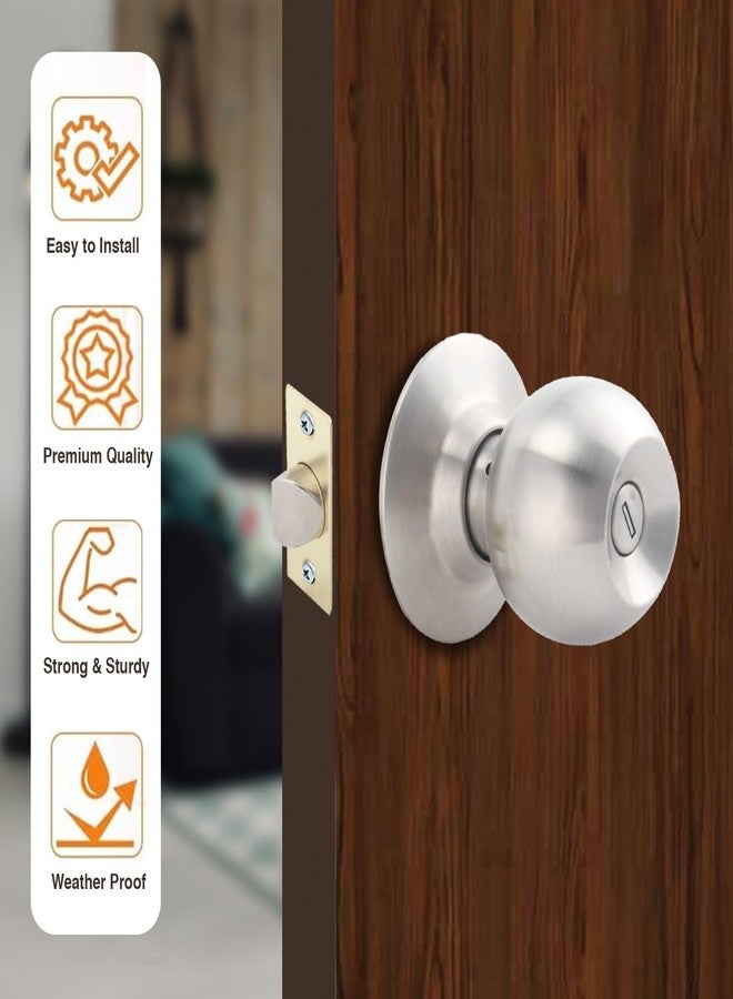 Link Stainless Steel Door Knob Set - Entrance Lockset with Bored Lock Mechanism, for Door Thickness 35mm to 45mm. - Image 2